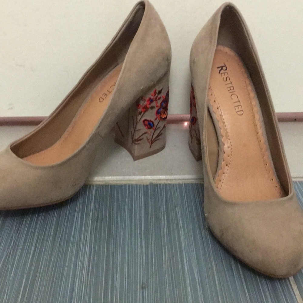 Nude Suede heels